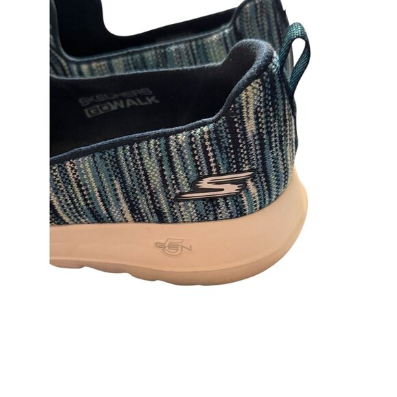 Skechers Go Walk Blue Striped Slip-On Shoes Womens Size 10.5 Lightweight Comfort - Picture 3 of 8